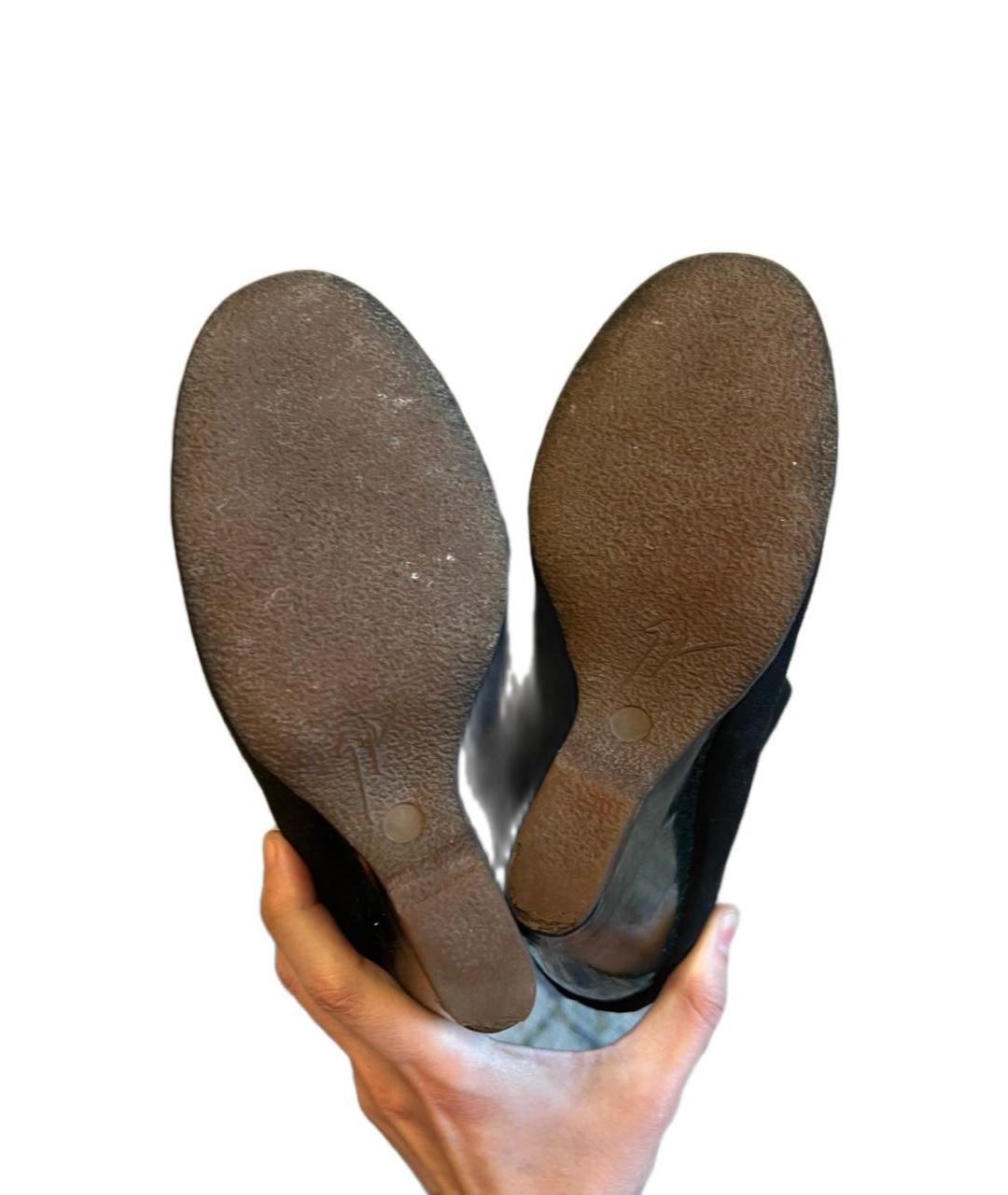 GIUSEPPE ZANOTTI DESIGN Черные замшевые ботфорты, фото 5