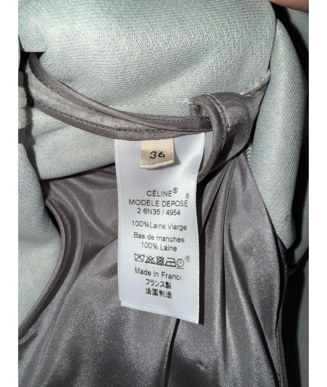 CELINE Серое шерстяное повседневное платье, фото 4