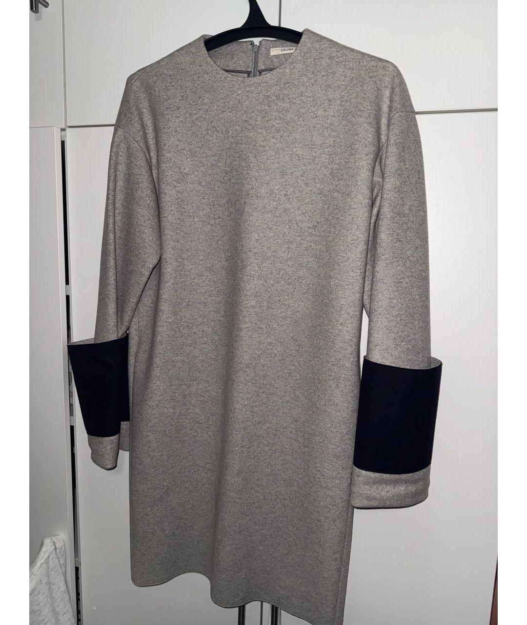 CELINE Серое шерстяное повседневное платье, фото 9