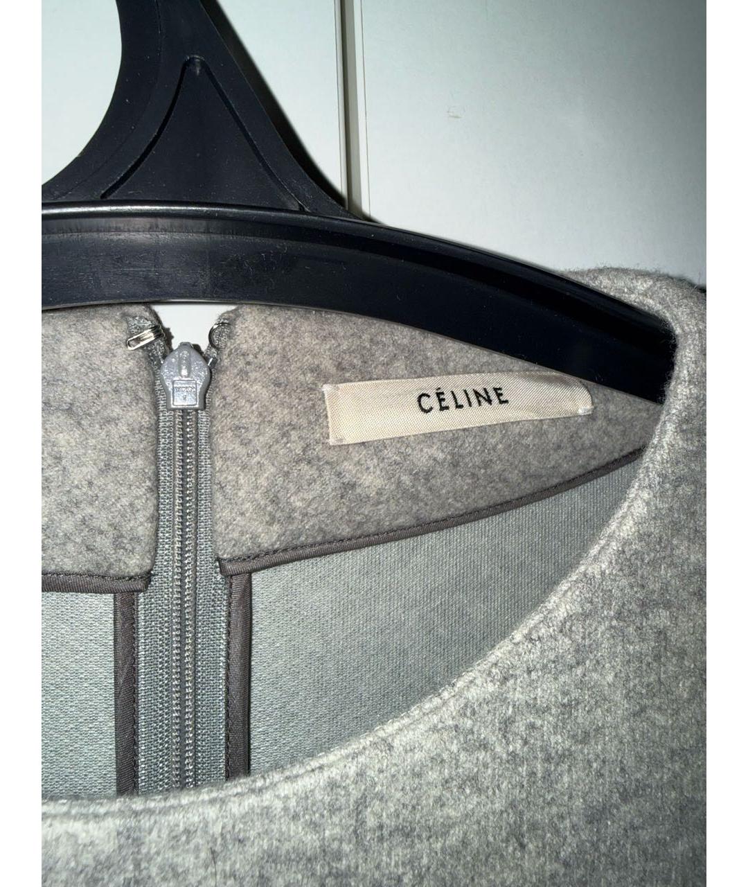 CELINE Серое шерстяное повседневное платье, фото 3