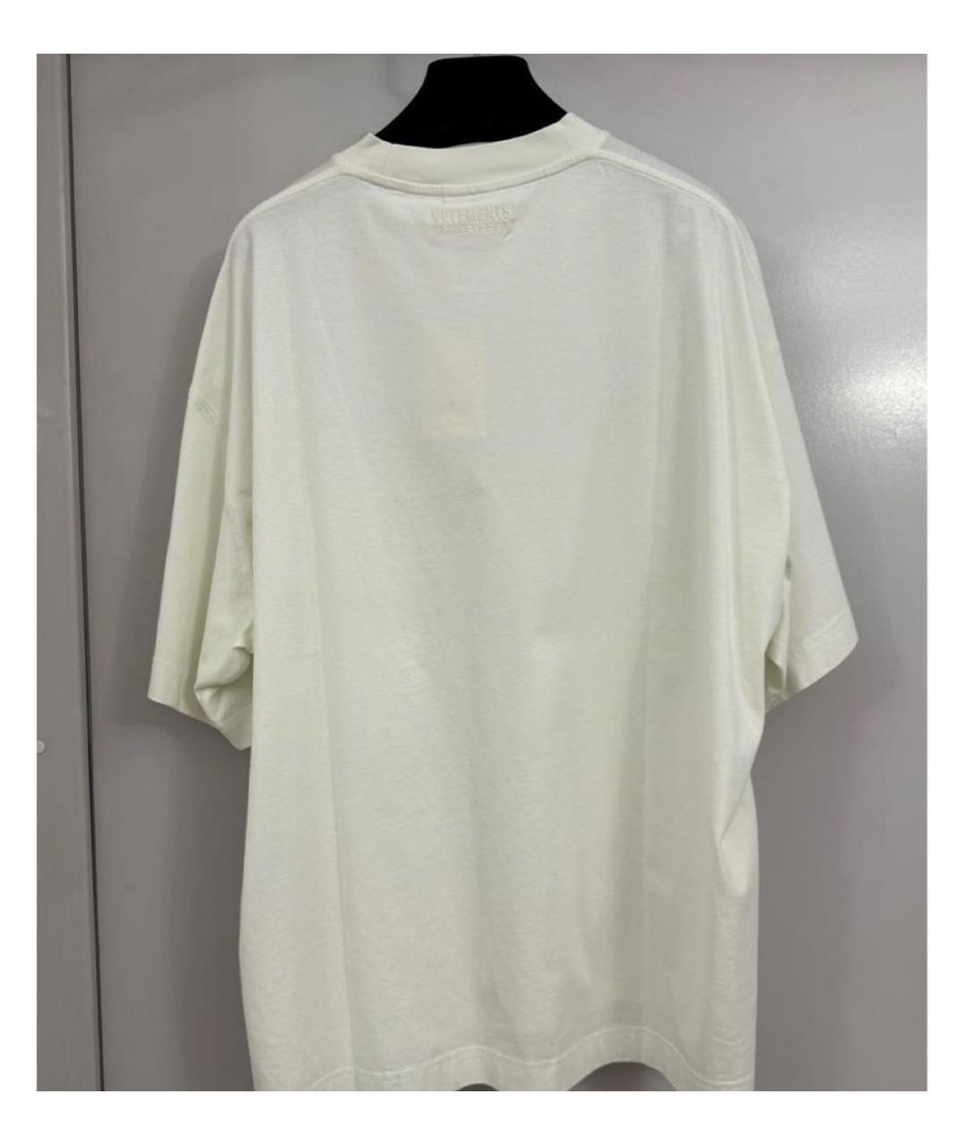 VETEMENTS Бежевая хлопковая футболка, фото 3