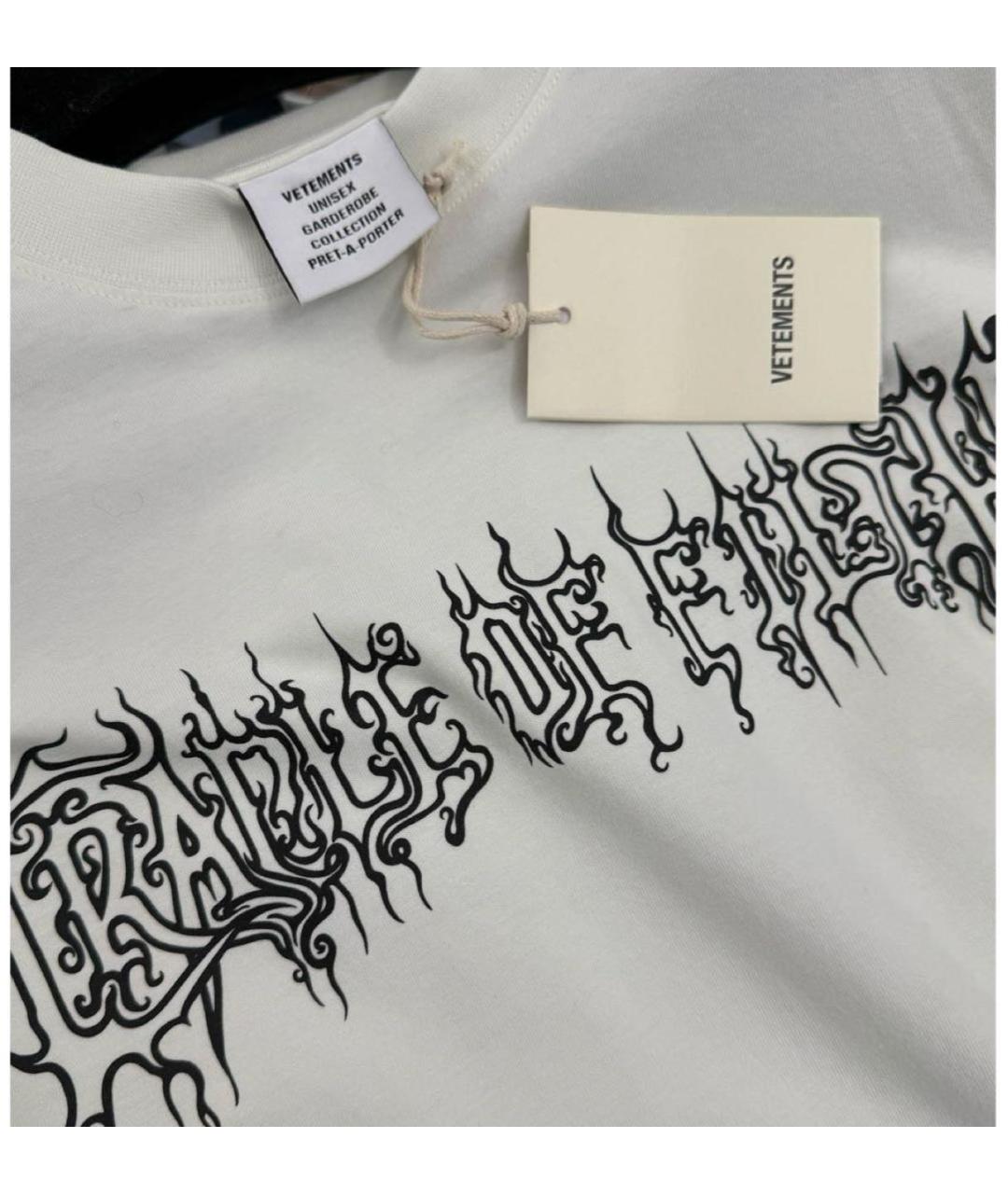 VETEMENTS Бежевая хлопковая футболка, фото 2