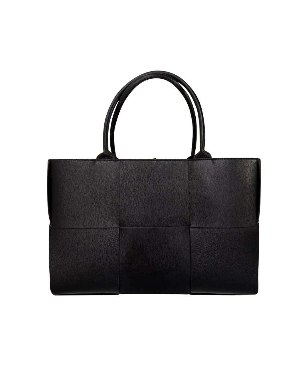 BOTTEGA VENETA Черная кожаная сумка тоут, фото 1