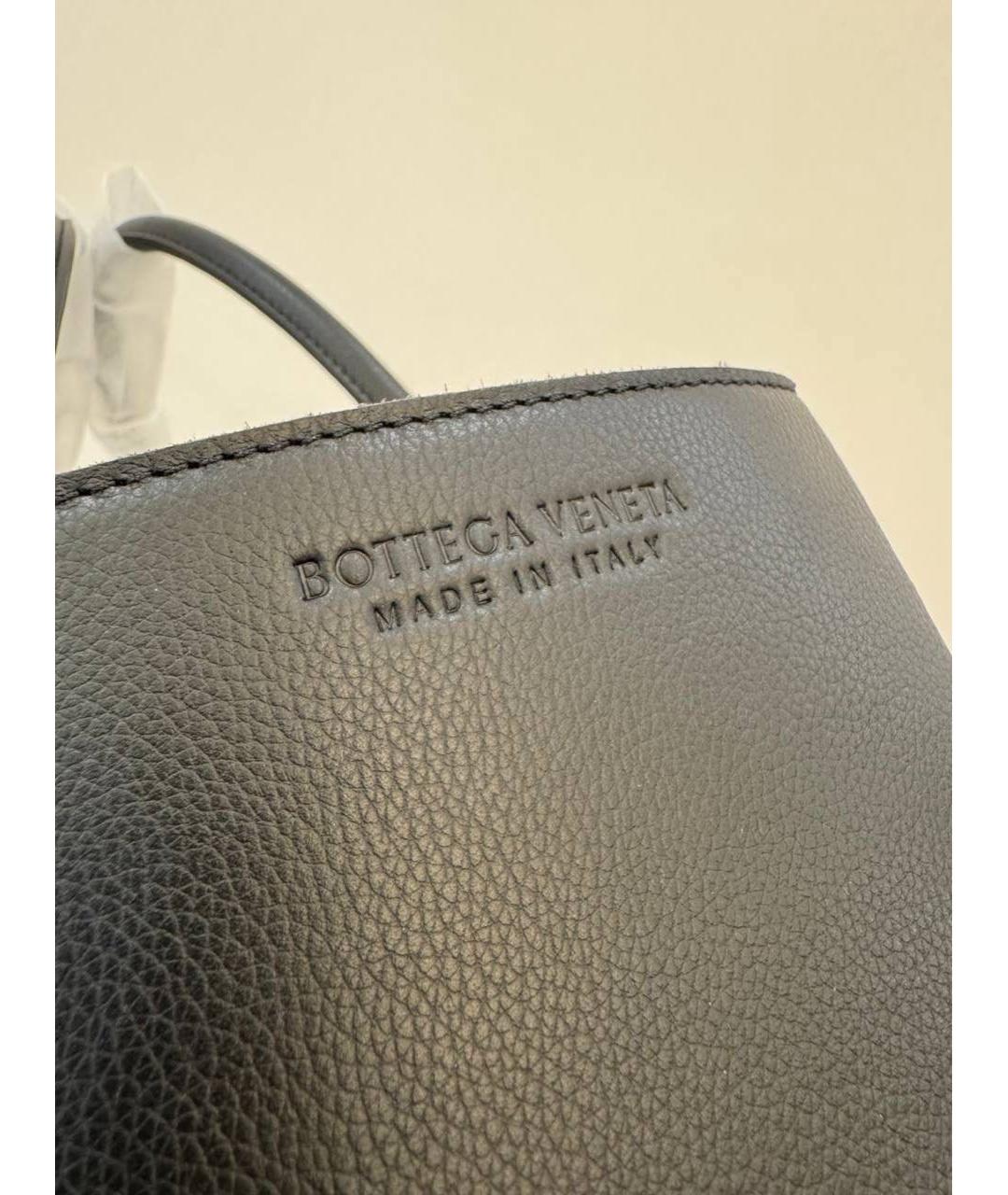 BOTTEGA VENETA Черная кожаная сумка тоут, фото 3