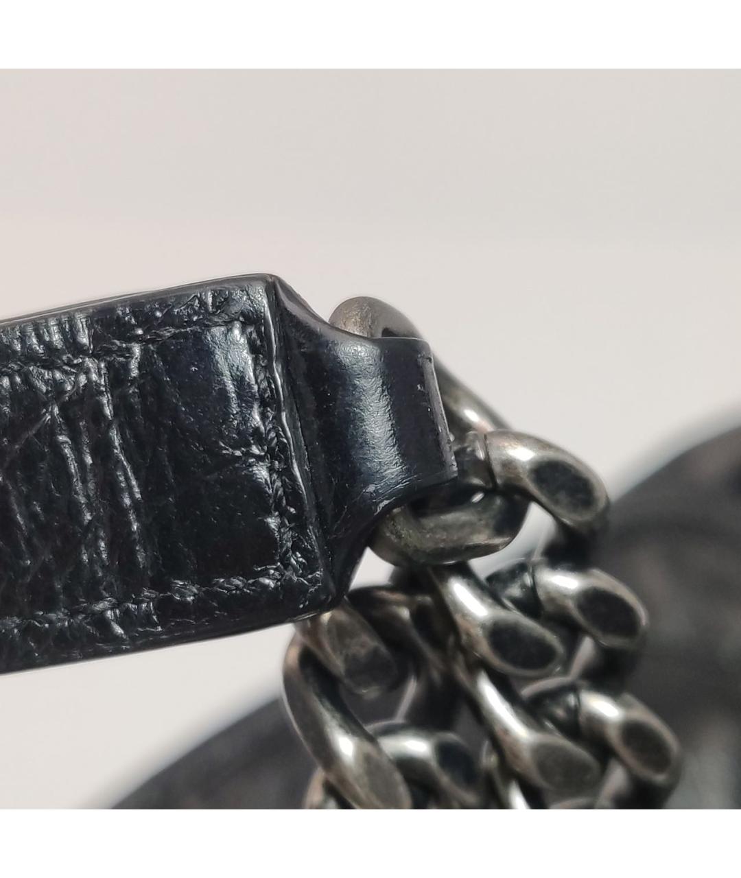 SAINT LAURENT Черная кожаная сумка тоут, фото 7