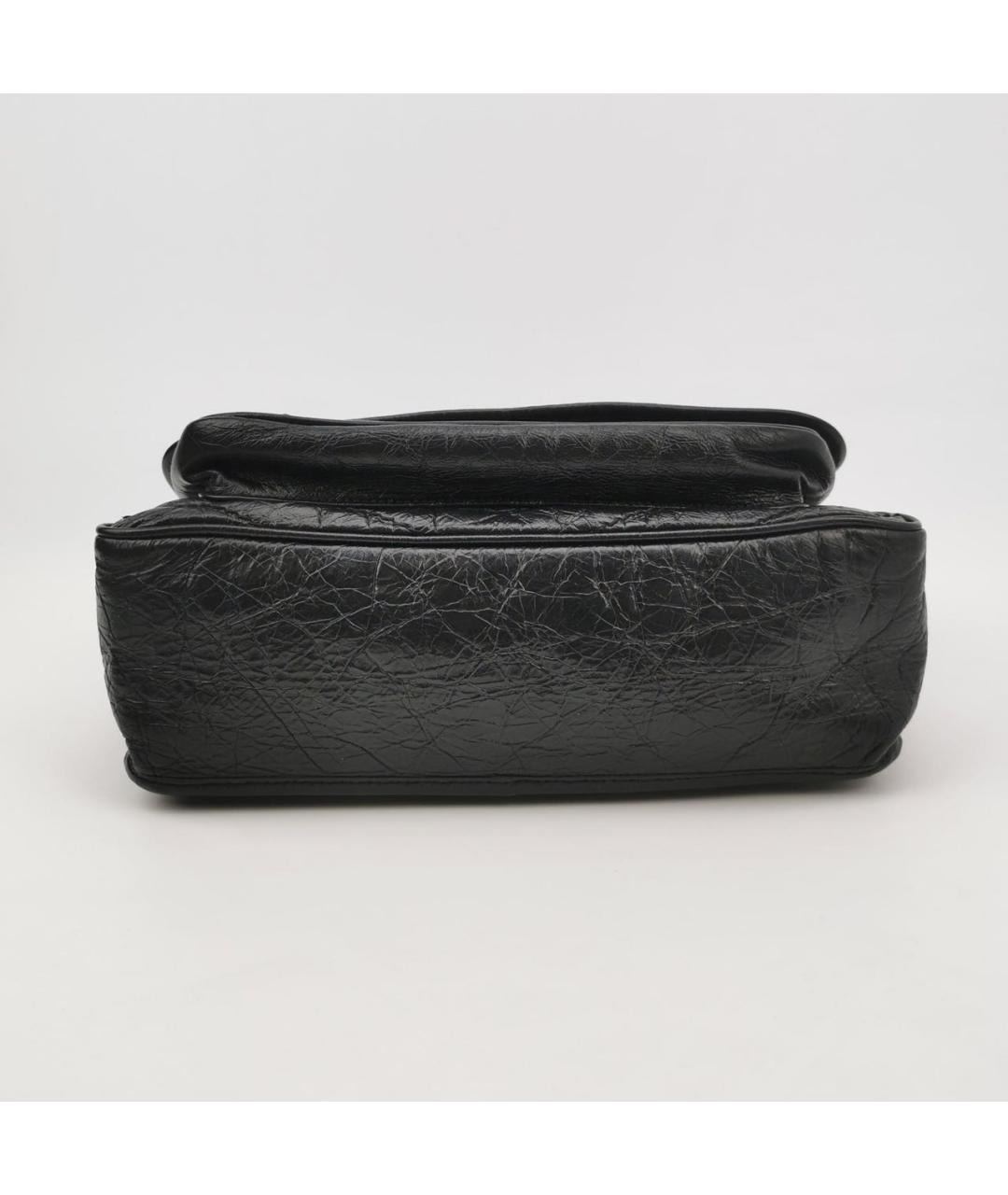 SAINT LAURENT Черная кожаная сумка тоут, фото 5