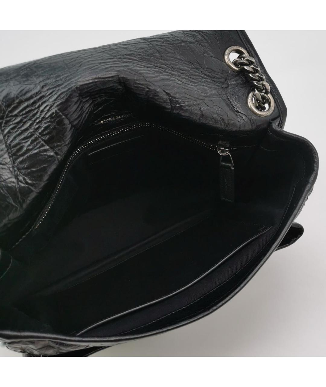SAINT LAURENT Черная кожаная сумка тоут, фото 6