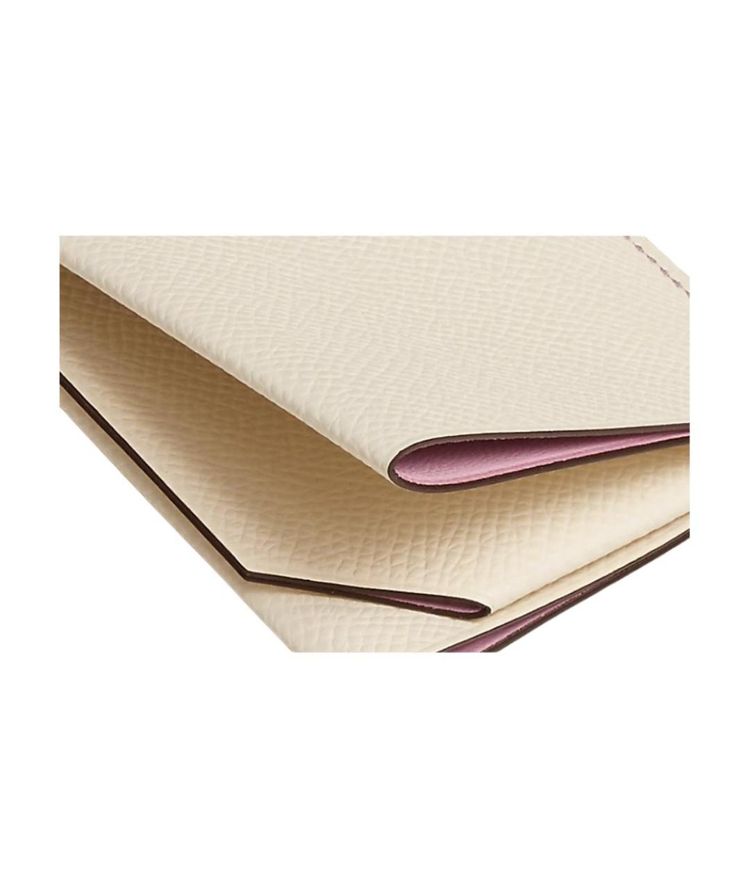 HERMES Бежевый кожаный кардхолдер, фото 4