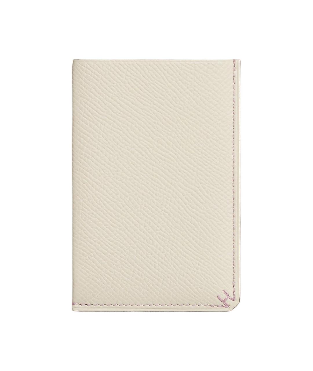 HERMES Бежевый кожаный кардхолдер, фото 2