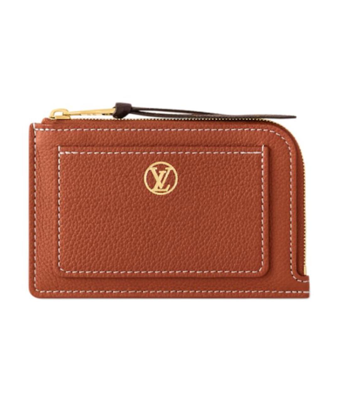 LOUIS VUITTON Коричневый кожаный кардхолдер, фото 1