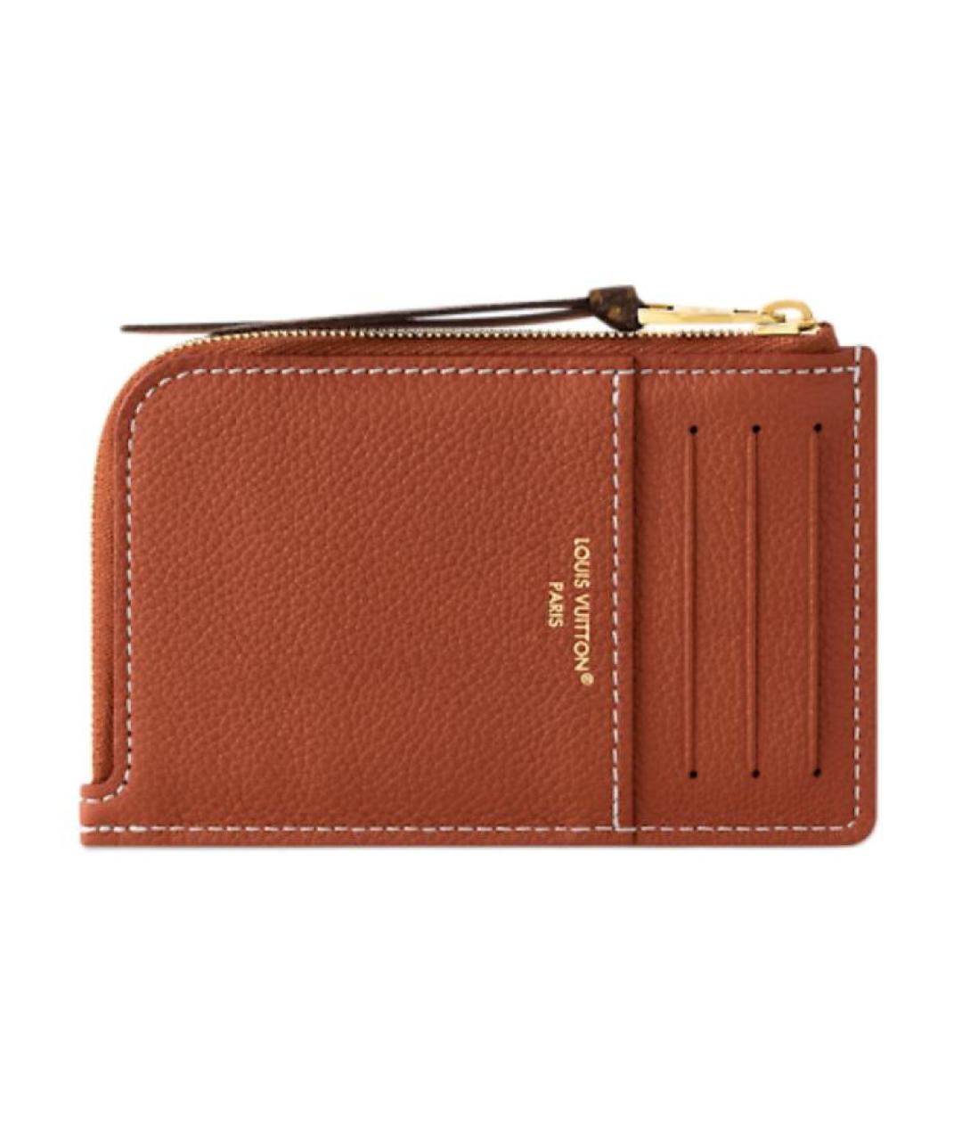 LOUIS VUITTON Коричневый кожаный кардхолдер, фото 3