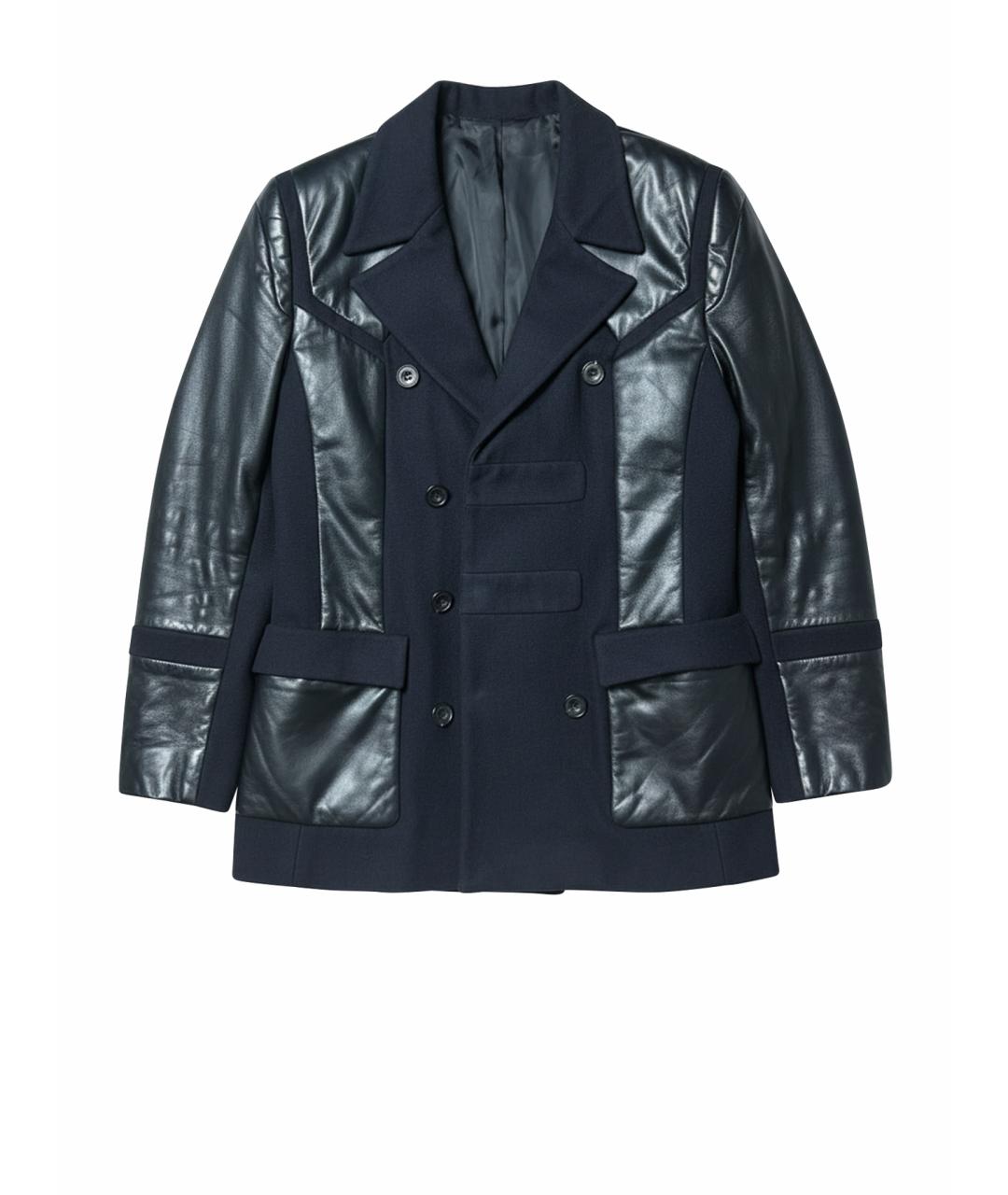 JUUN.J Темно-синее шерстяное пальто, фото 7