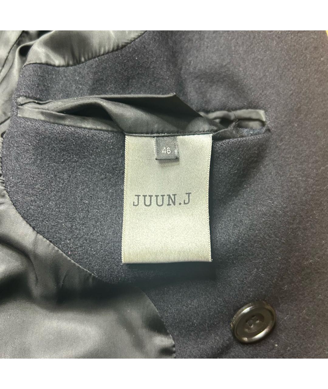 JUUN.J Темно-синее шерстяное пальто, фото 4