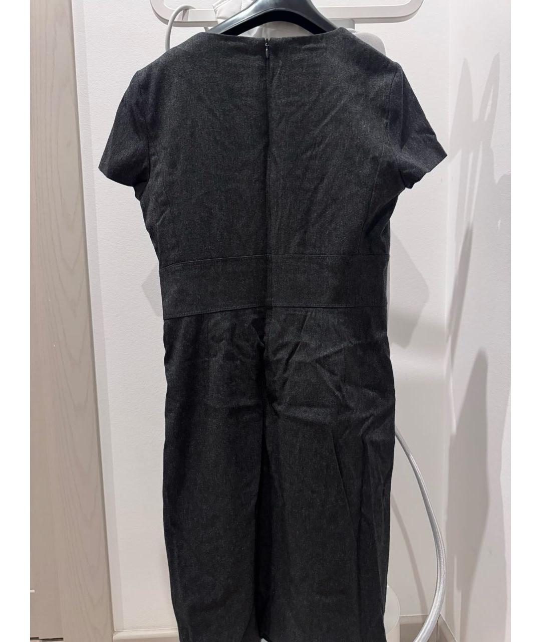 ESCADA Антрацитовое шерстяное повседневное платье, фото 2