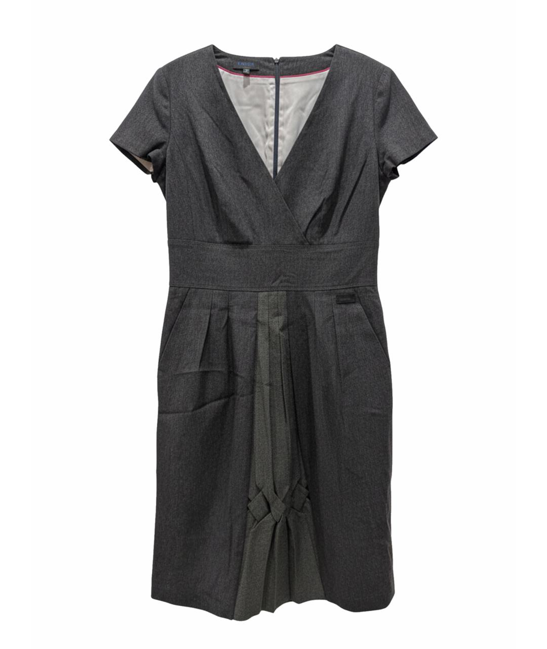 ESCADA Антрацитовое шерстяное повседневное платье, фото 1