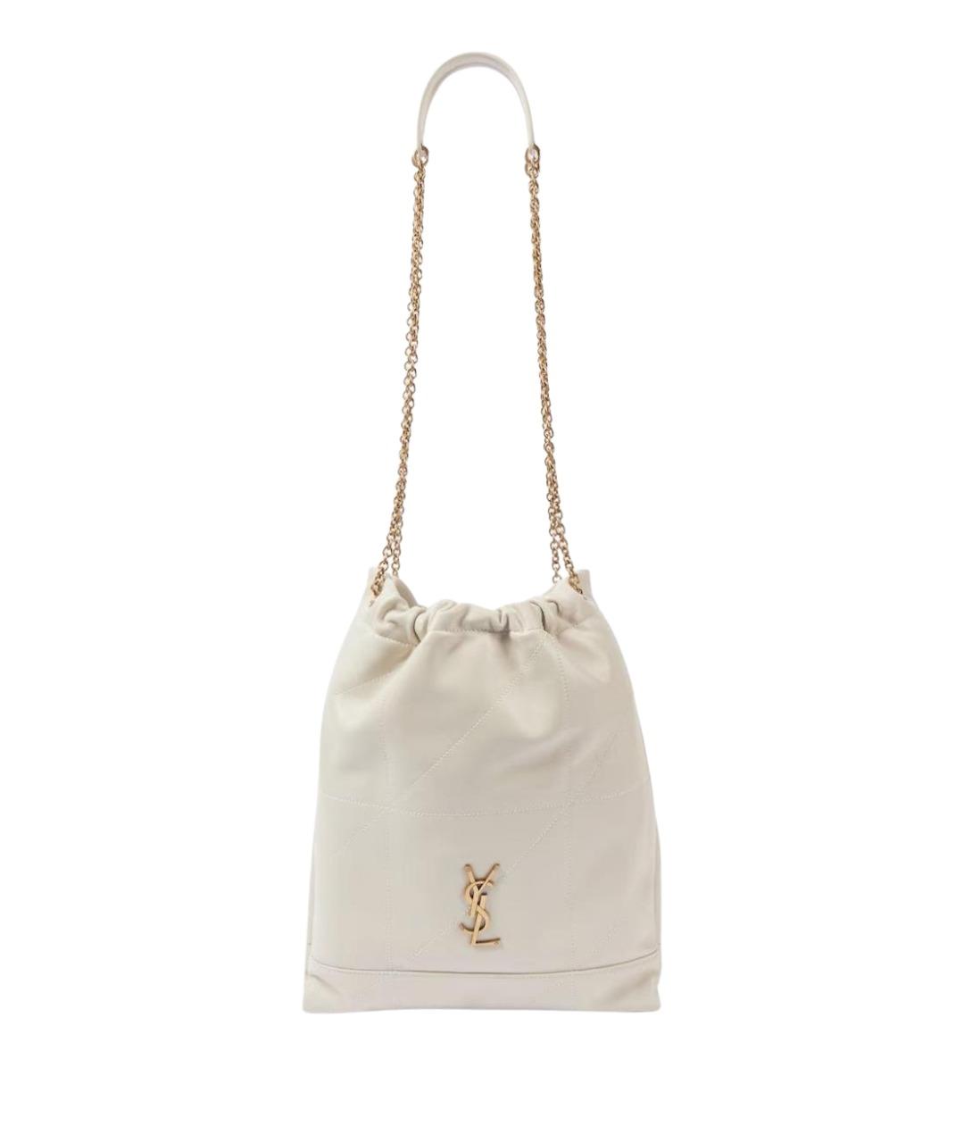 SAINT LAURENT Бежевая кожаная сумка тоут, фото 1