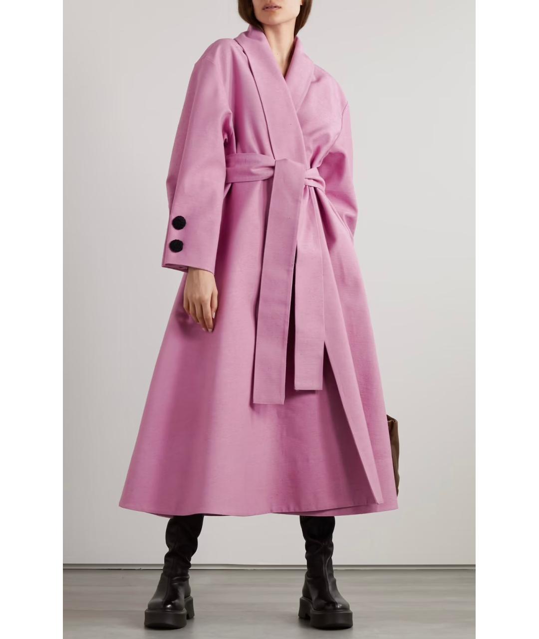 THE ROW Розовое шелковое пальто, фото 2