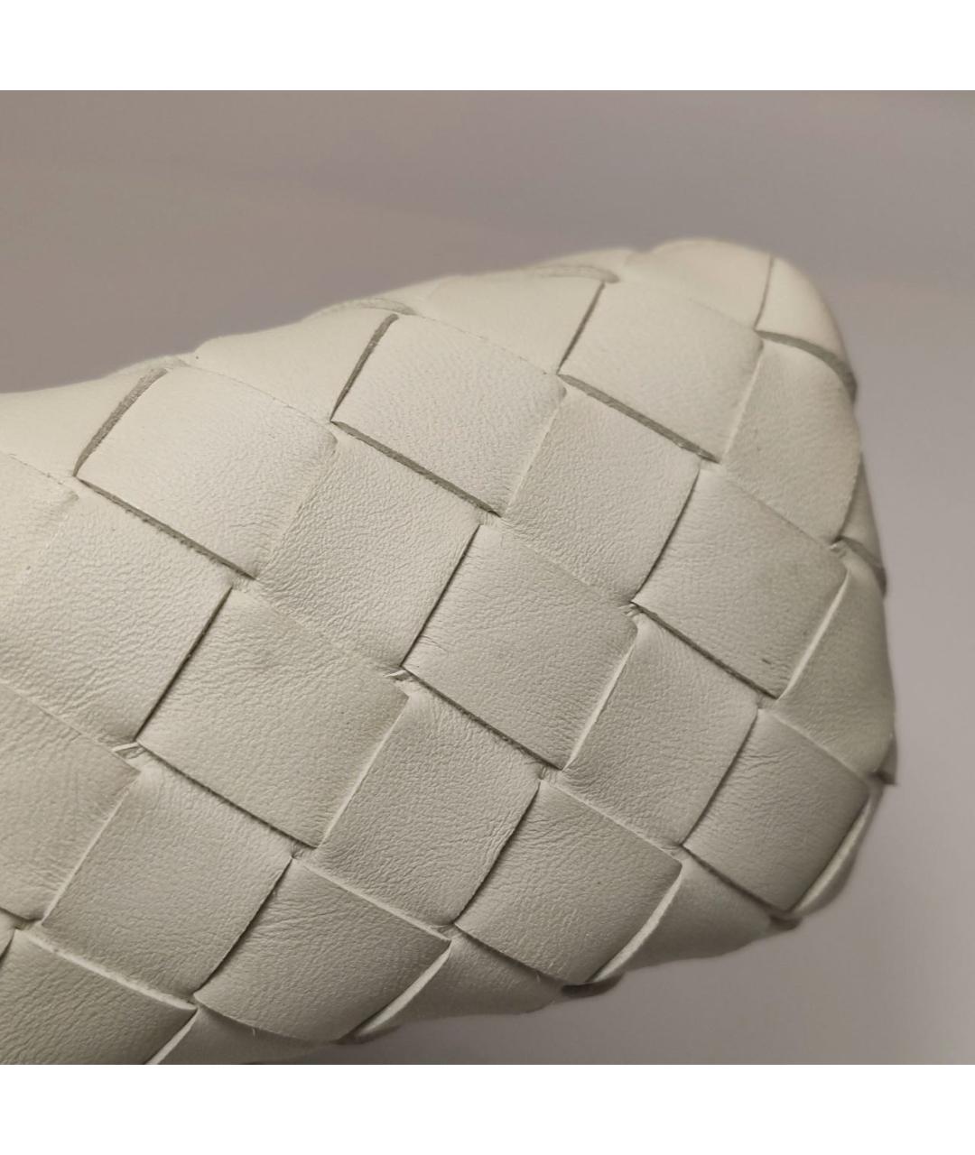 BOTTEGA VENETA Белая кожаная сумка через плечо, фото 8
