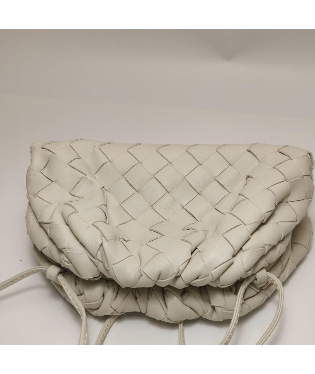 BOTTEGA VENETA Белая кожаная сумка через плечо, фото 7