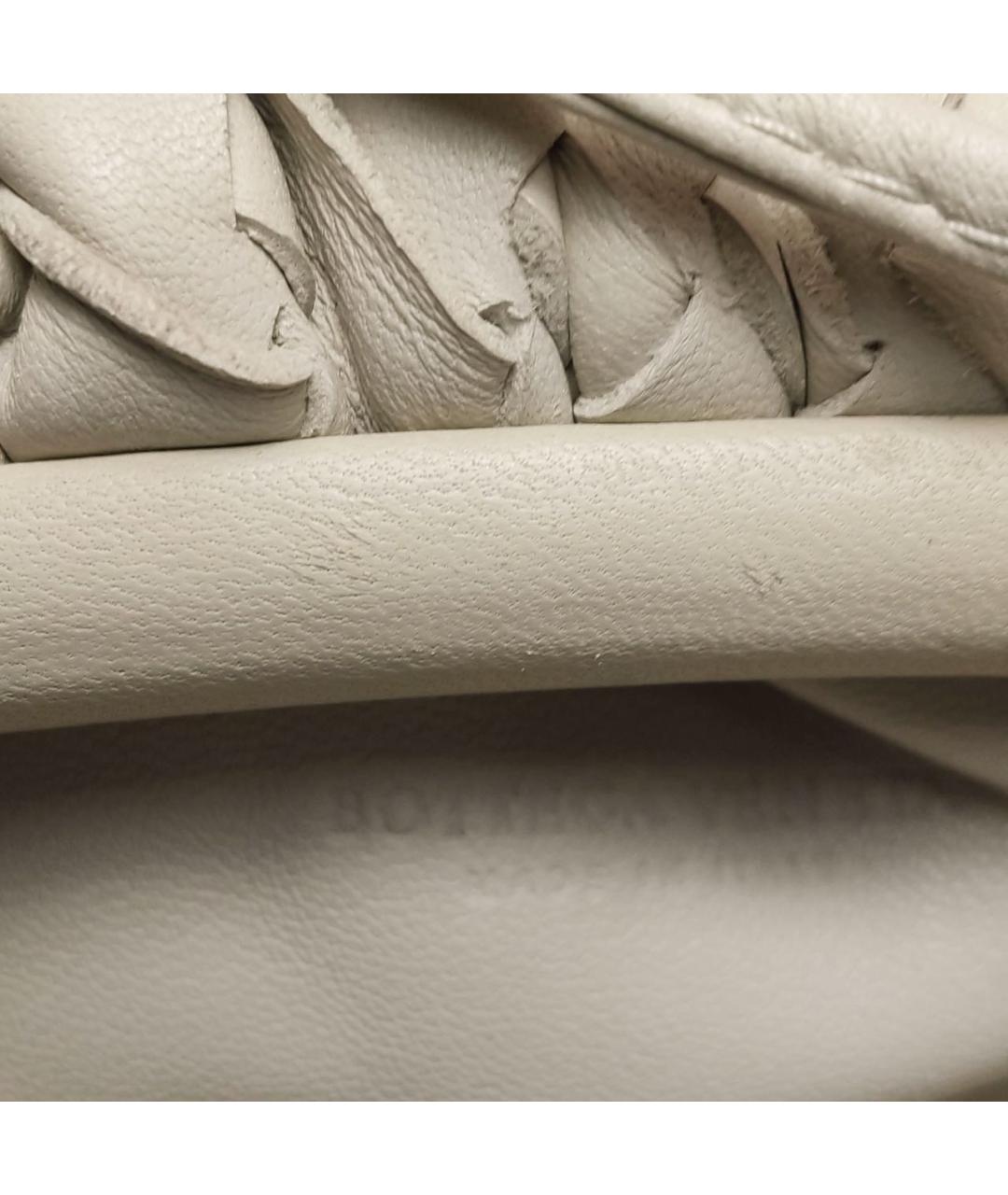 BOTTEGA VENETA Белая кожаная сумка через плечо, фото 6