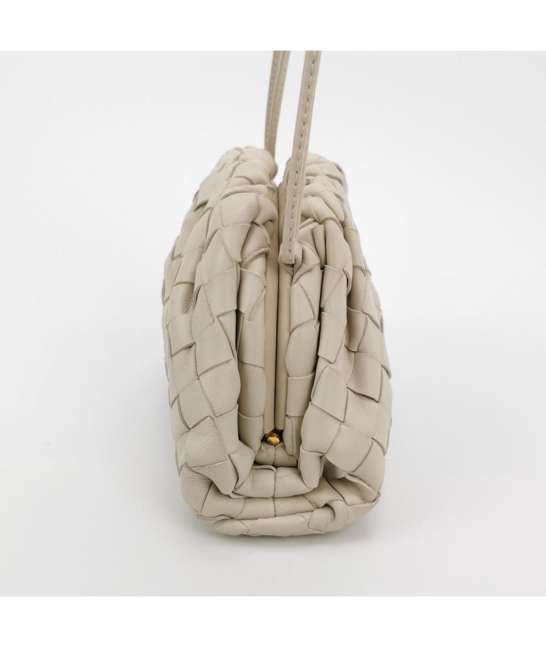 BOTTEGA VENETA Белая кожаная сумка через плечо, фото 2