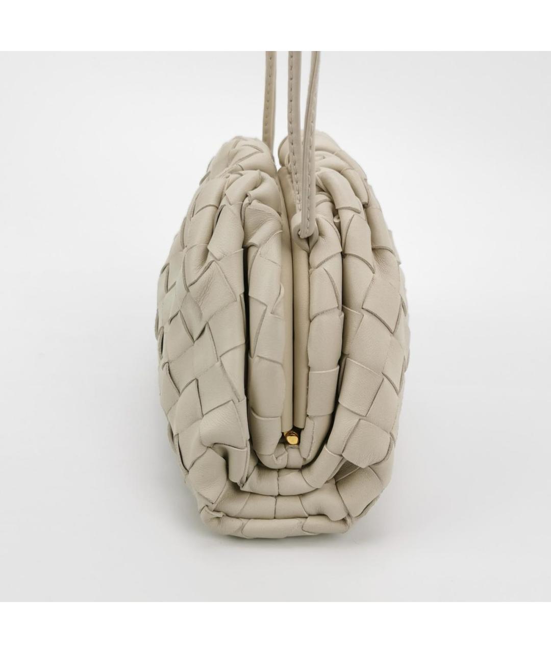 BOTTEGA VENETA Белая кожаная сумка через плечо, фото 3
