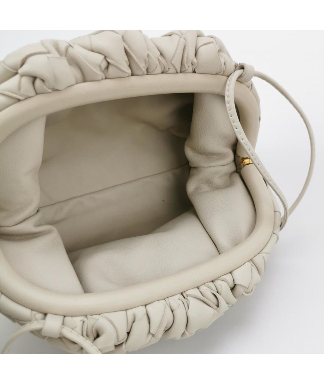 BOTTEGA VENETA Белая кожаная сумка через плечо, фото 4