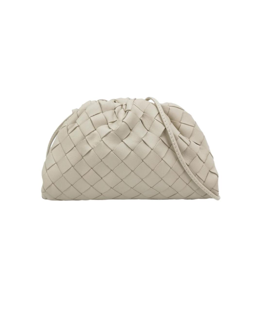 BOTTEGA VENETA Белая кожаная сумка через плечо, фото 9