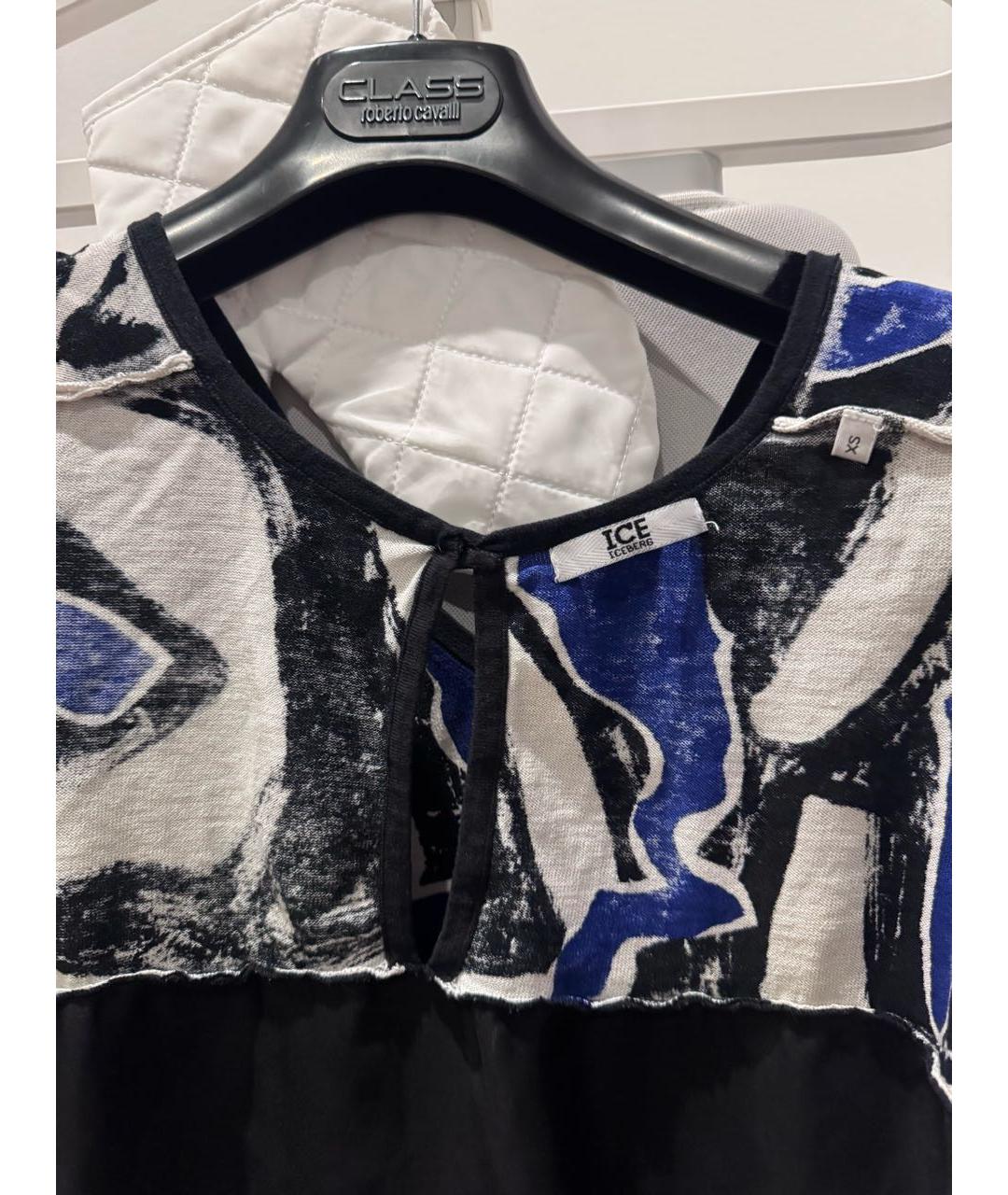 ICEBERG Темно-синее шелковое платье, фото 3