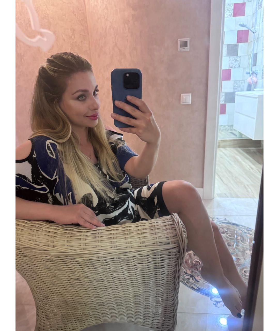 ICEBERG Темно-синее шелковое платье, фото 8