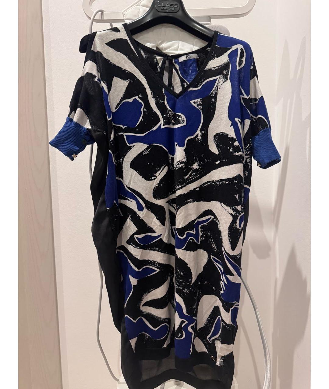 ICEBERG Темно-синее шелковое платье, фото 9