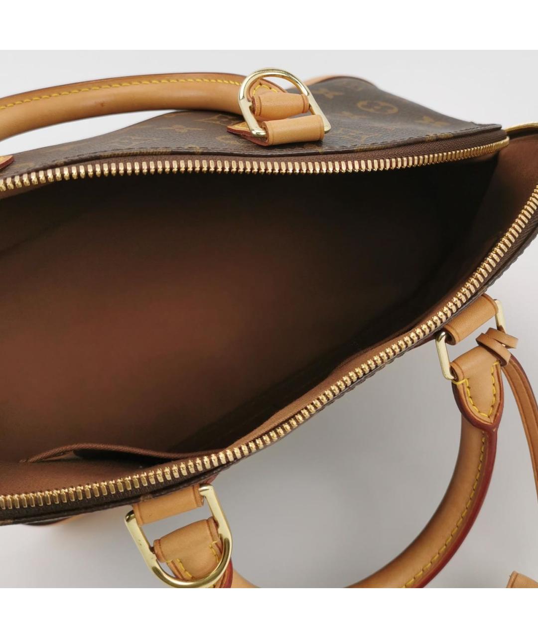 LOUIS VUITTON Коричневая кожаная сумка с короткими ручками, фото 5