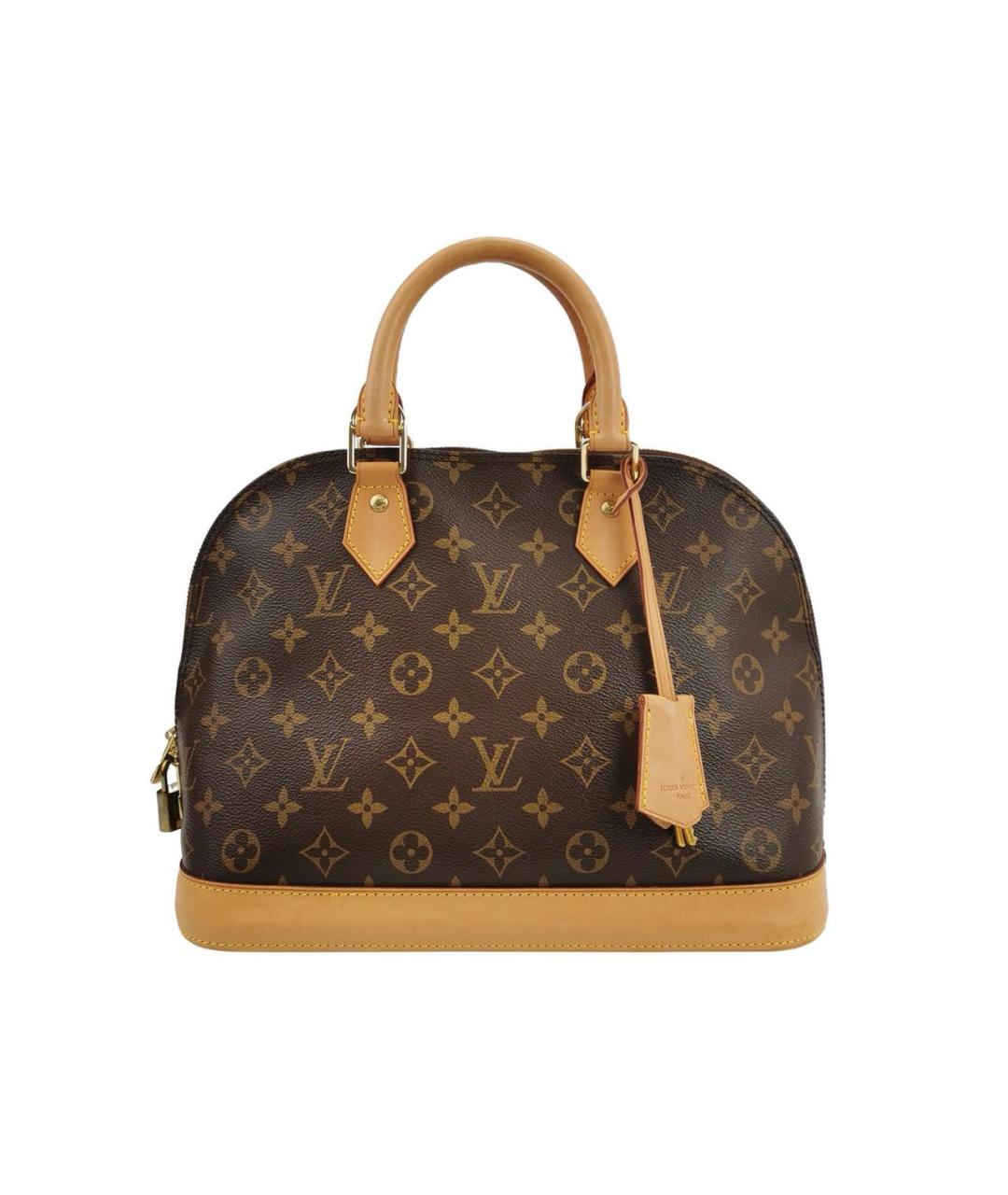 LOUIS VUITTON Коричневая кожаная сумка с короткими ручками, фото 1