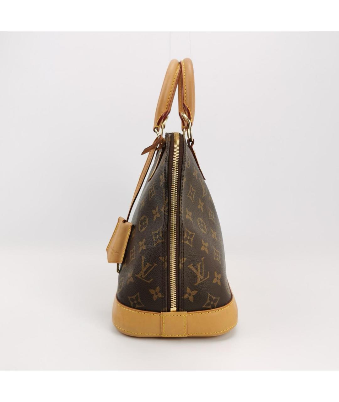 LOUIS VUITTON Коричневая кожаная сумка с короткими ручками, фото 2