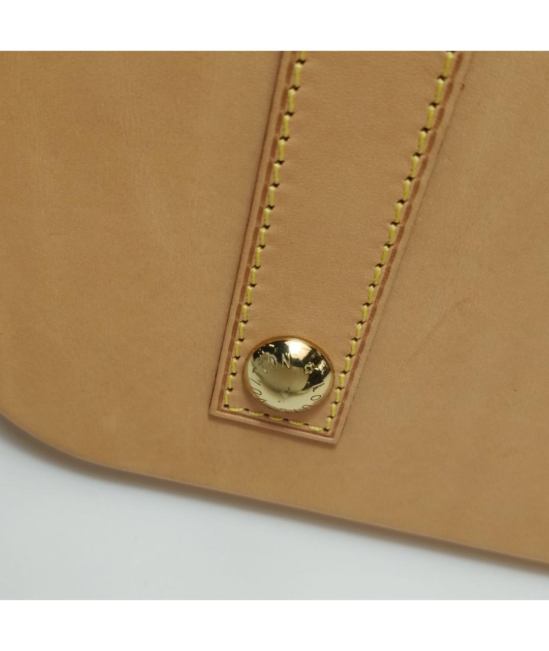 LOUIS VUITTON Коричневая кожаная сумка с короткими ручками, фото 8