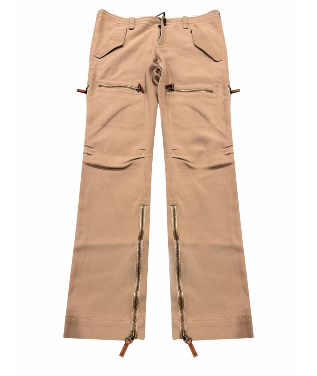 RALPH LAUREN Бежевые хлопковые брюки узкие, фото 1