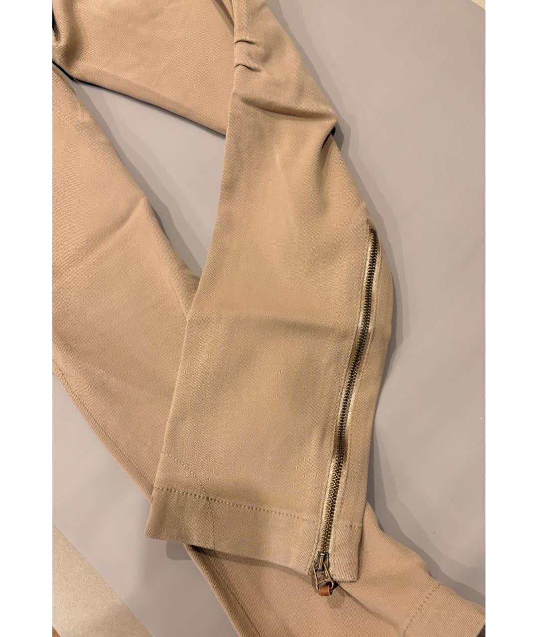 RALPH LAUREN Бежевые хлопковые брюки узкие, фото 3