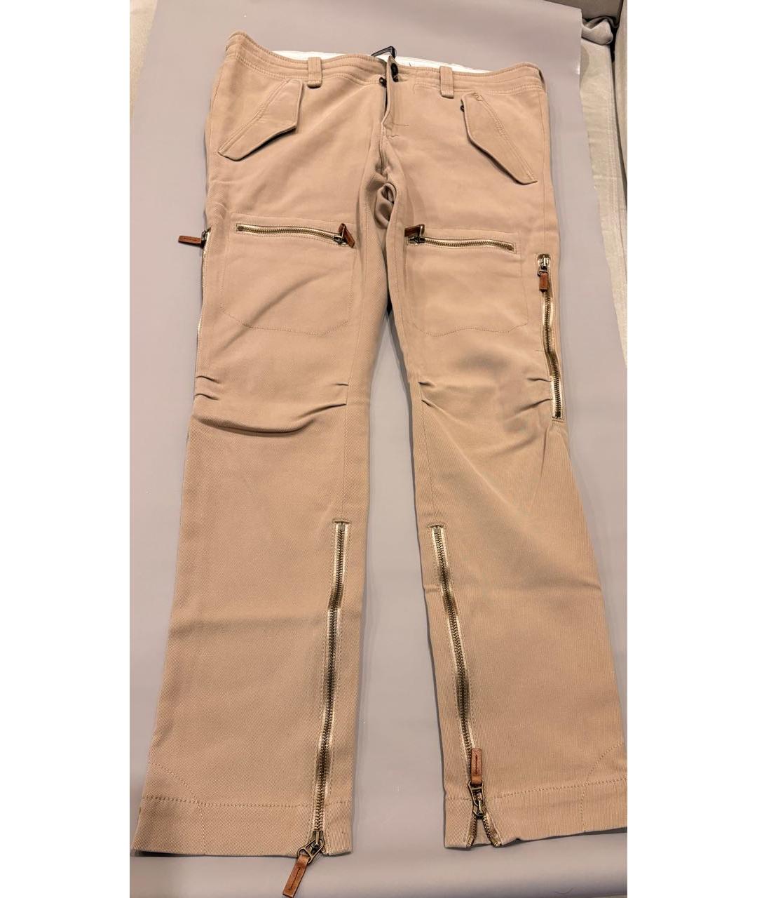 RALPH LAUREN Бежевые хлопковые брюки узкие, фото 9