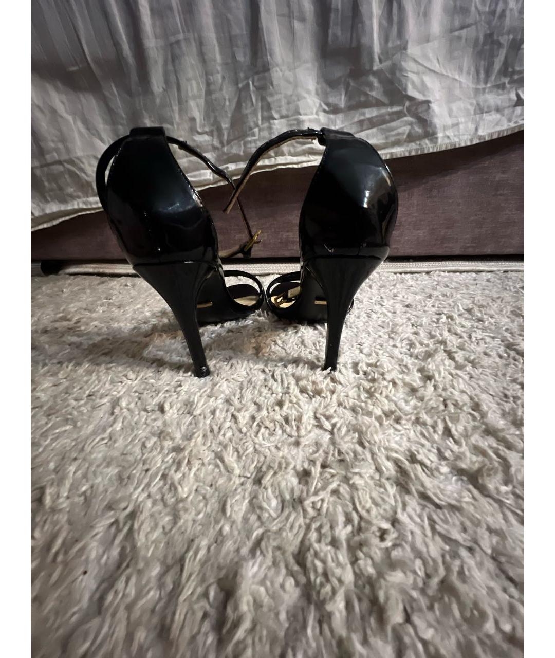 GUCCI Черные босоножки из лакированной кожи, фото 4