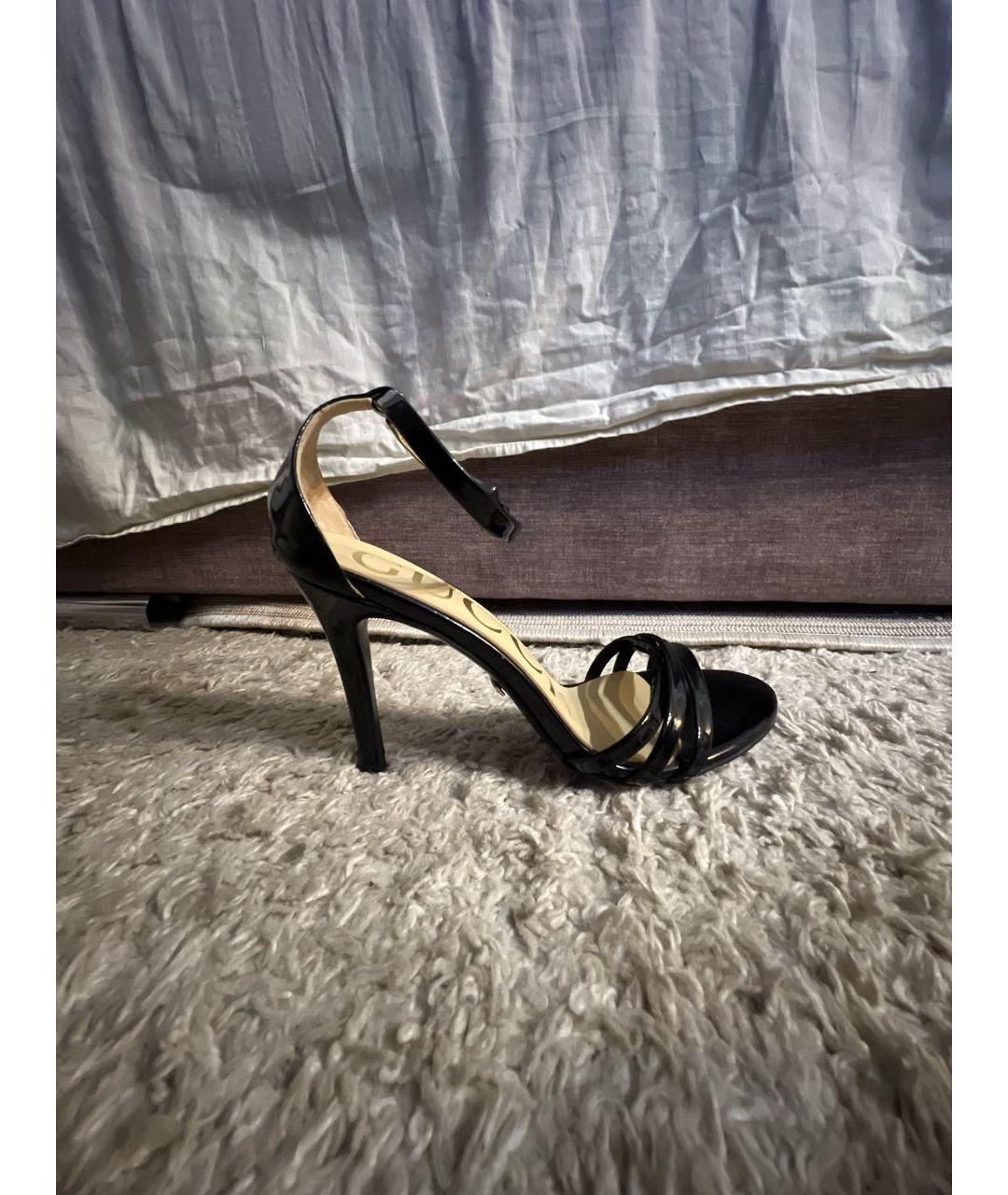 GUCCI Черные босоножки из лакированной кожи, фото 6