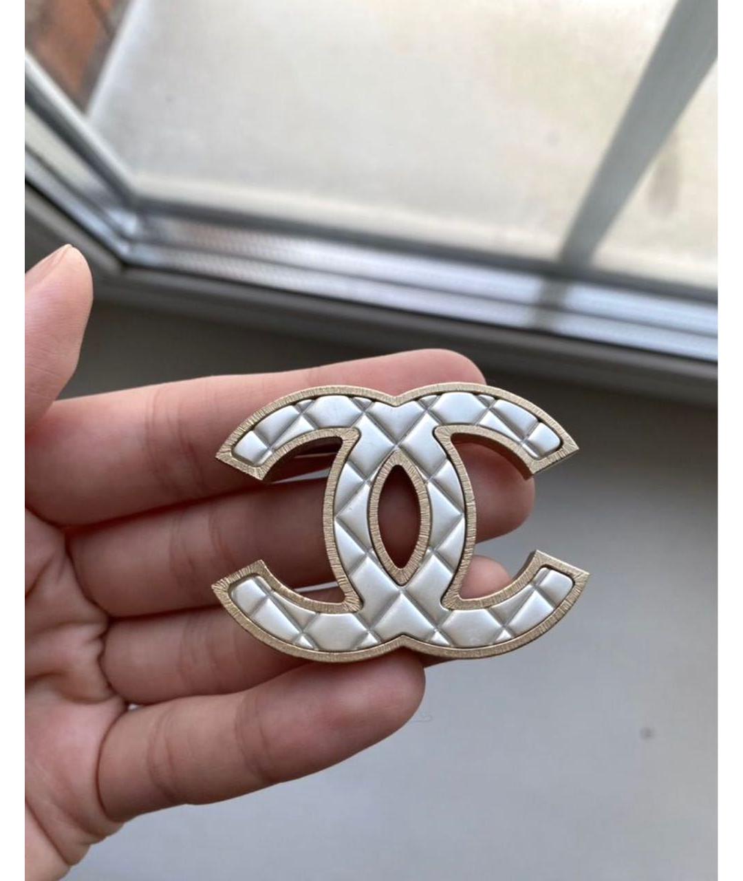 CHANEL Серебряная металлическая булавка / брошь, фото 3