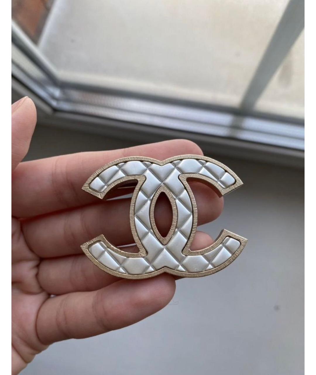 CHANEL Серебряная металлическая булавка / брошь, фото 7
