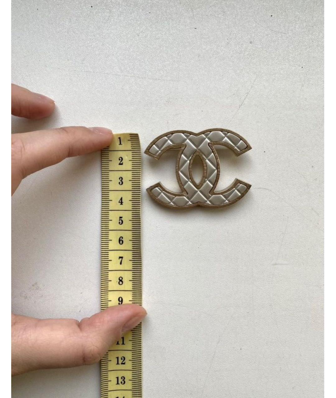 CHANEL Серебряная металлическая булавка / брошь, фото 2