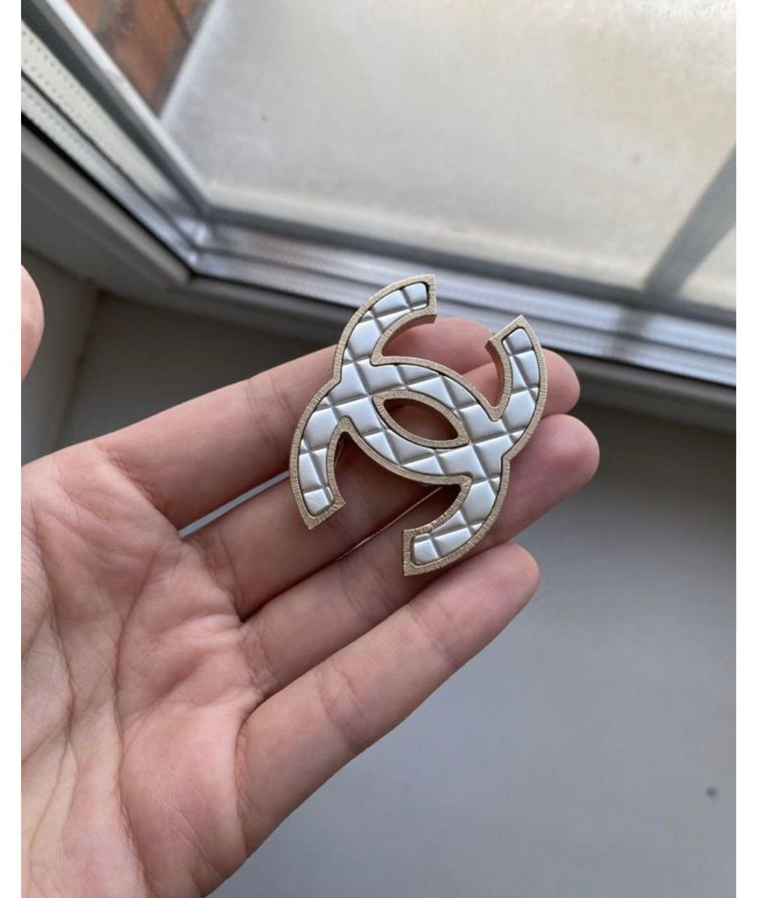 CHANEL Серебряная металлическая булавка / брошь, фото 6