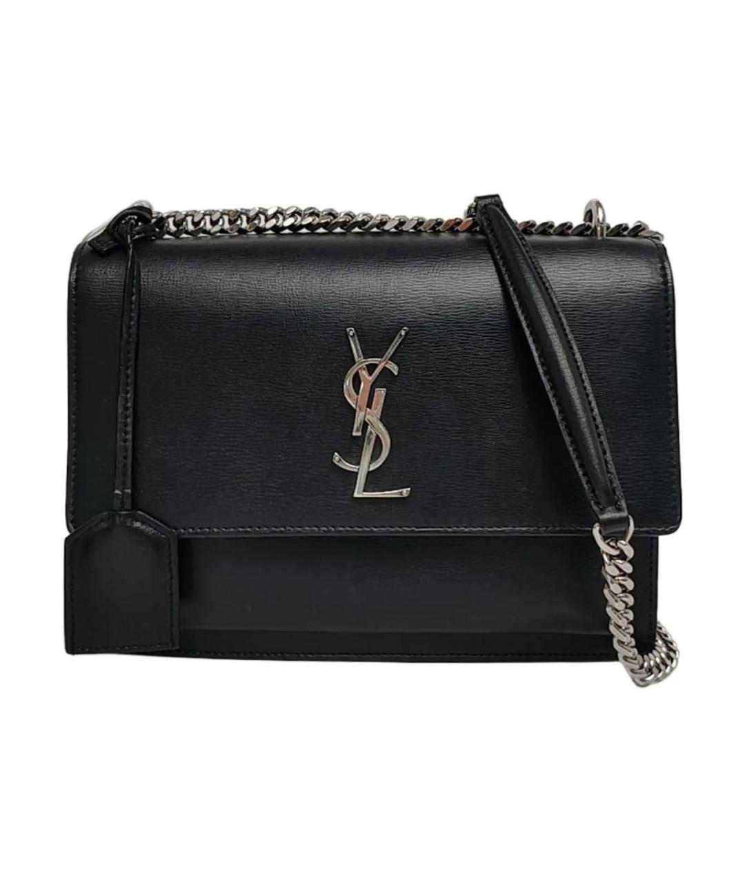 SAINT LAURENT Черная кожаная сумка через плечо, фото 9