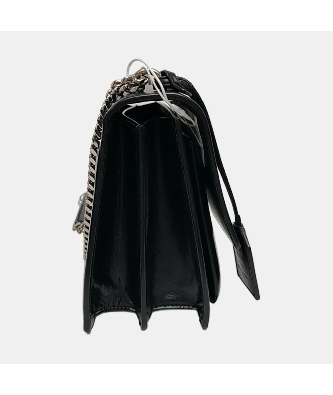 SAINT LAURENT Черная кожаная сумка через плечо, фото 3