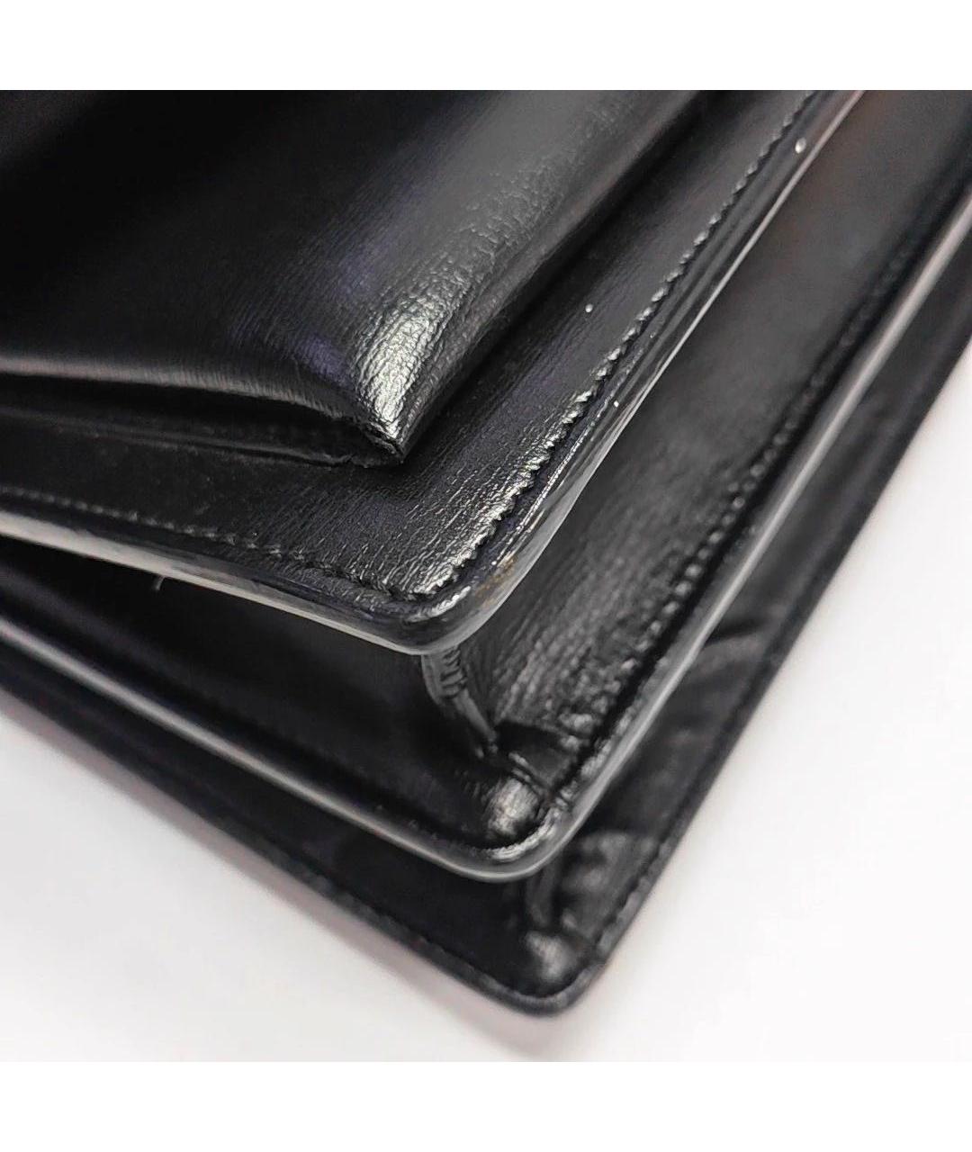 SAINT LAURENT Черная кожаная сумка через плечо, фото 8