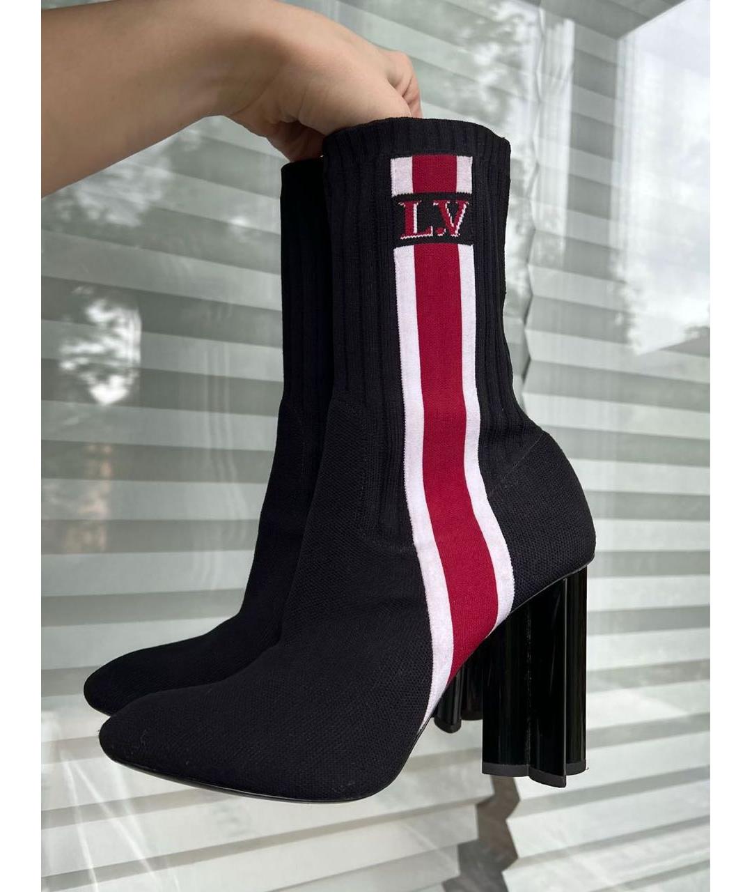 LOUIS VUITTON Черные текстильные ботильоны, фото 3