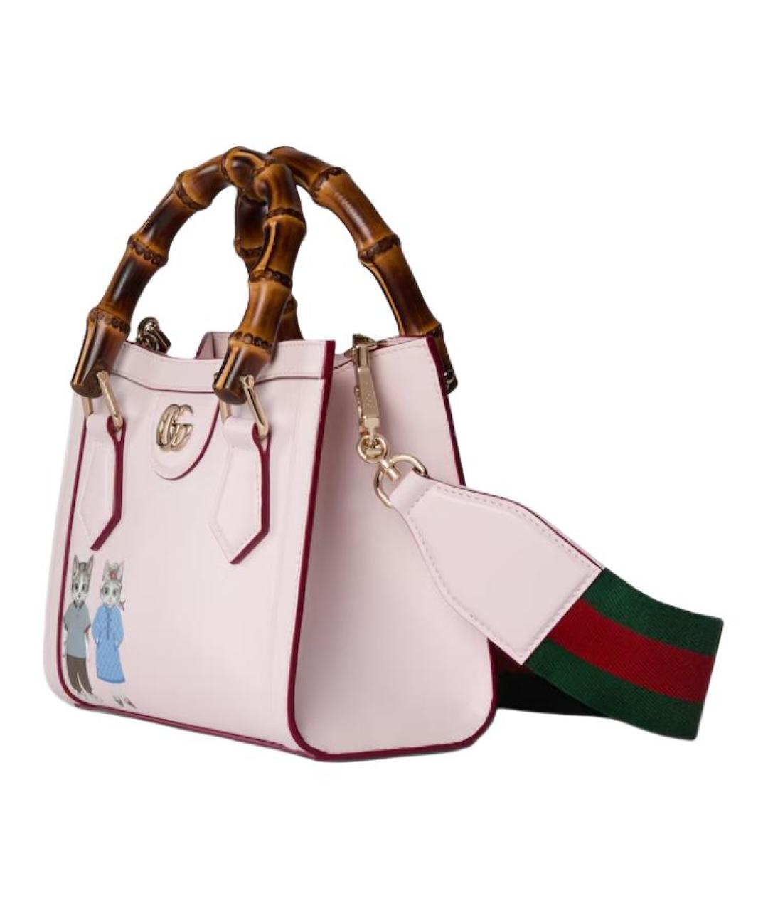 GUCCI Розовая кожаная сумка через плечо, фото 4