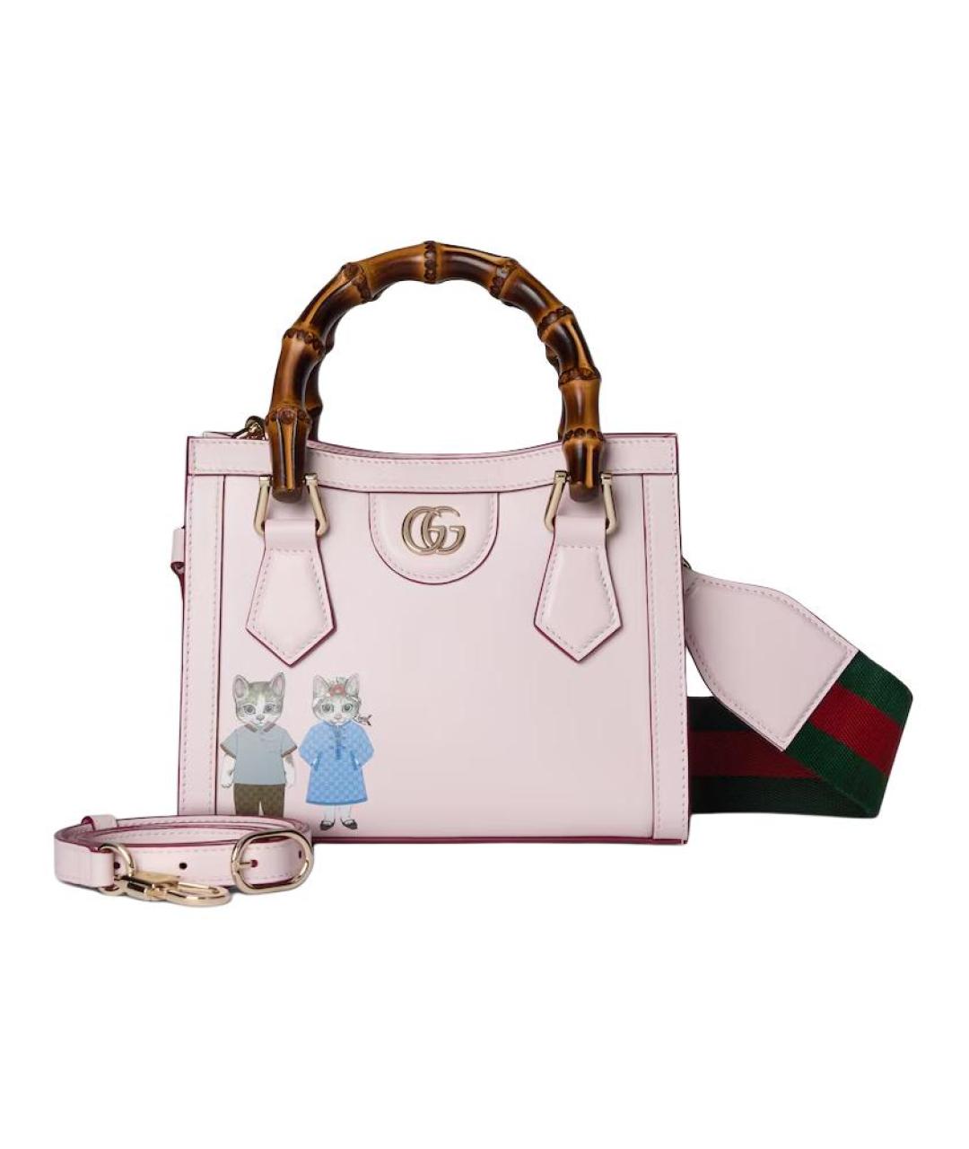 GUCCI Розовая кожаная сумка через плечо, фото 1